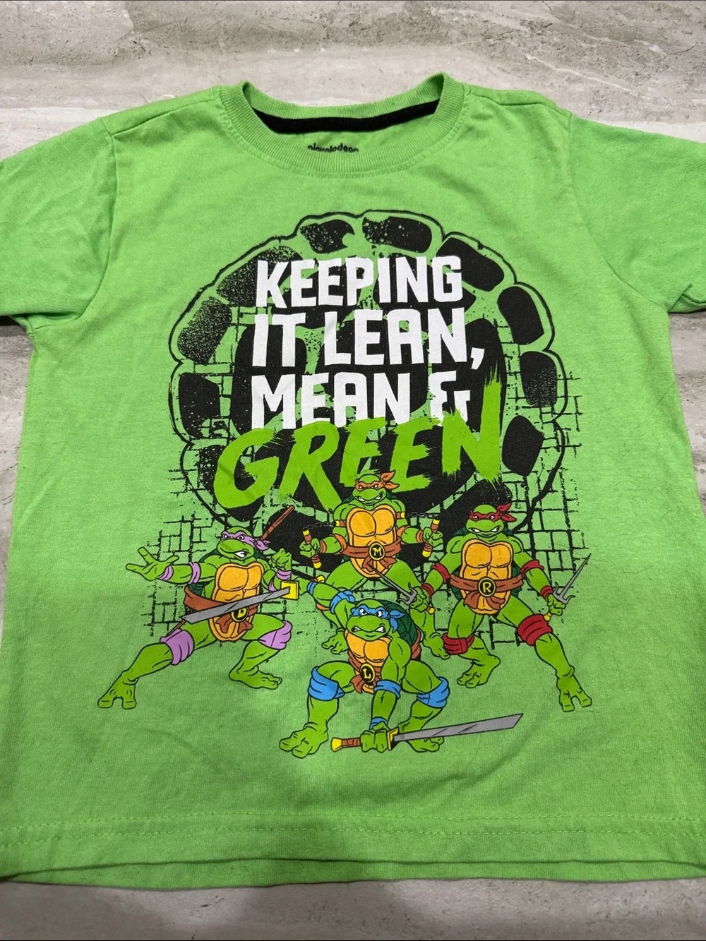 Nickelodeon teenage mutant ninja turtles Bright Green TMNT Graphic Tee